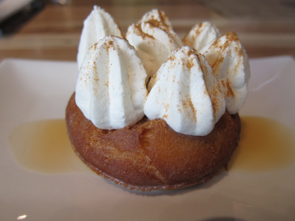 Tres Leches Donut fried and soaked to order with cajeta and ceylon cinnamon