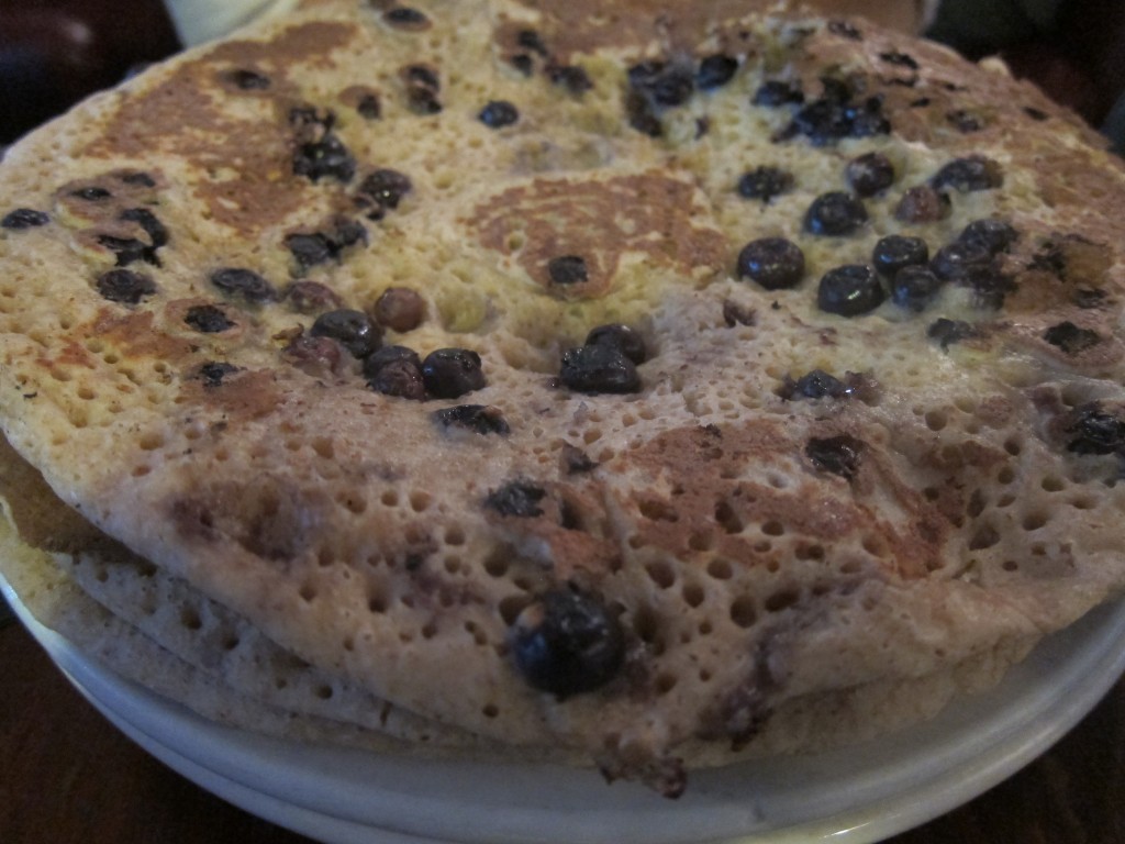 Wholy Moley Pancakes with Blueberries