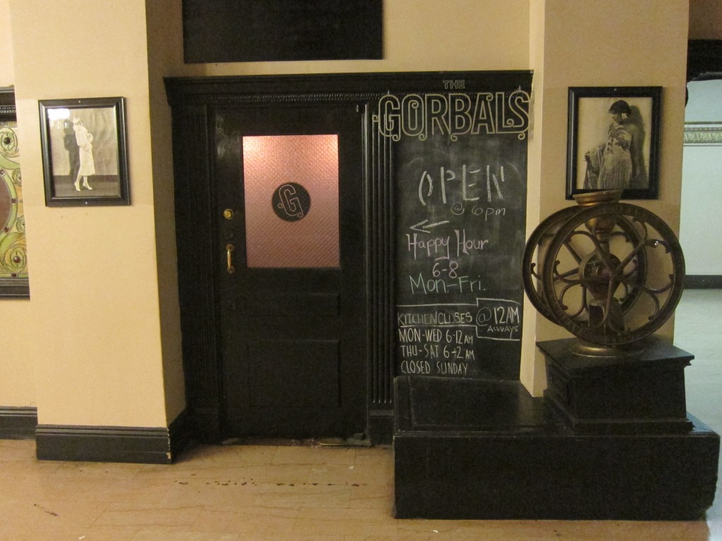 Entrance to the The Gorbals inside the creepy Alexandria Hotel