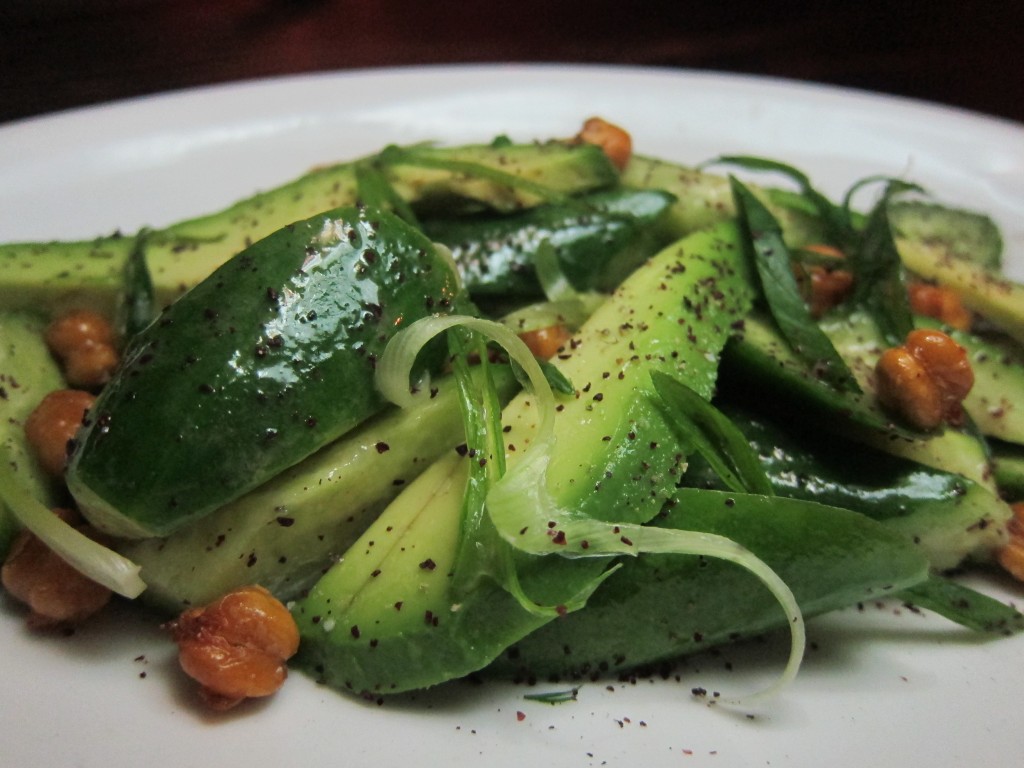 Persian Cucumbers, Avocado, Crispy Garbanzos and Sumac