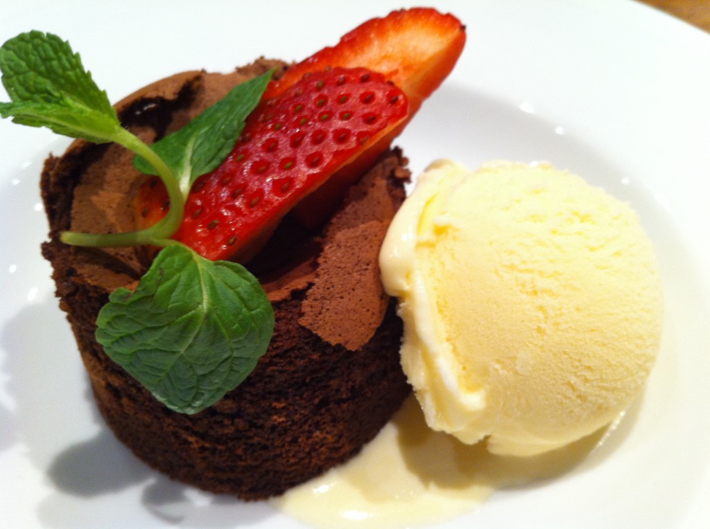 Mini Chocolate Lava Cake with Vanilla Ice Cream