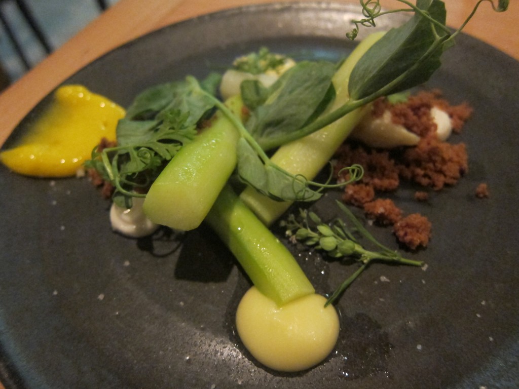 Asparagus, Brioche, Egg Yolk, Yuzu, Green Alder