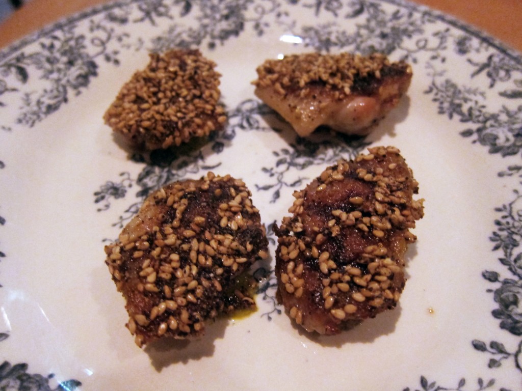 Boneless Chicken Wings with Mustard and Sesame Seeds