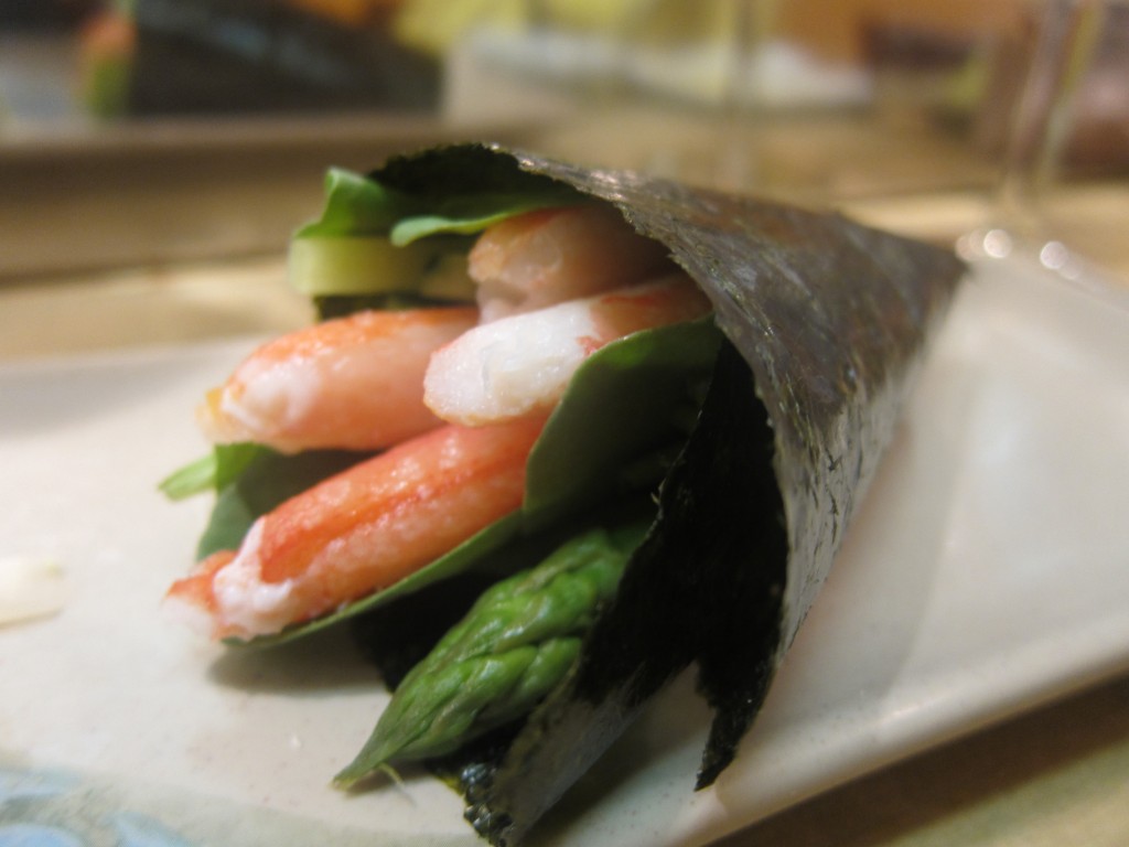 Snow Crab and Vegetable Hand Roll