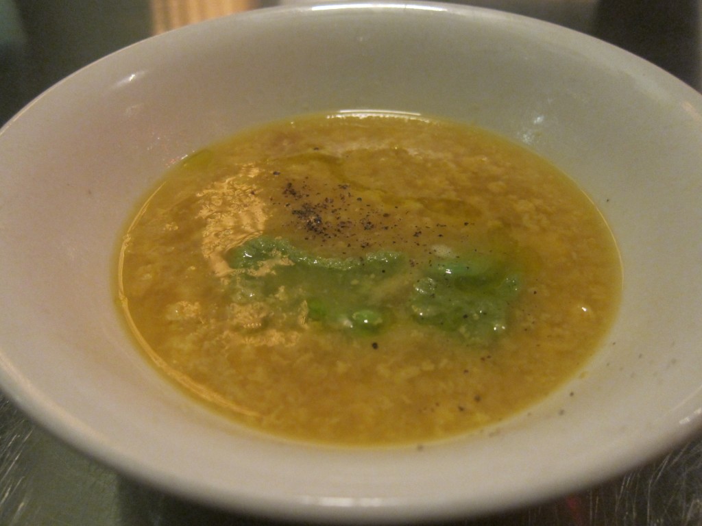 Zanzarelli con Fava e Zafferano (Bread Soup with Fava Beans and Saffron