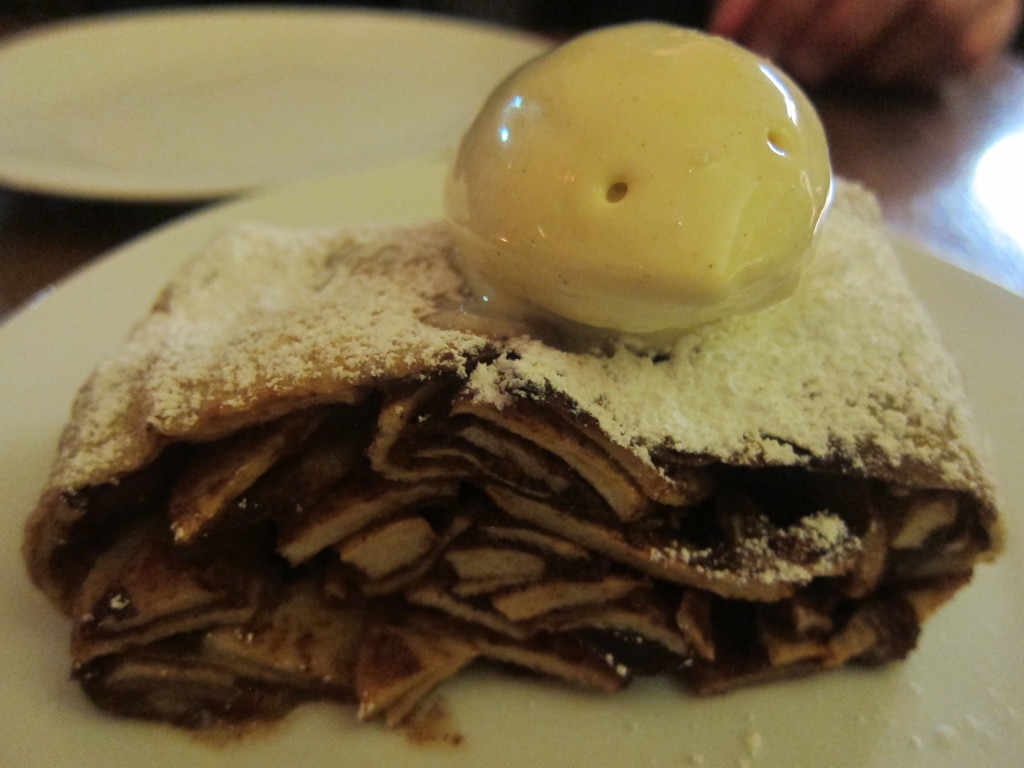 Apple Strudel with Vanilla Ice Cream