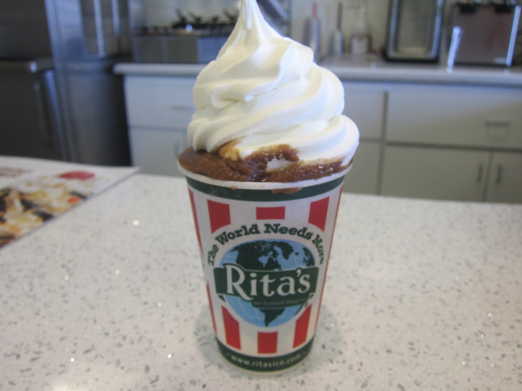 Gelati with Chocolate Peanut Butter Water Ice and Vanilla Frozen Custard