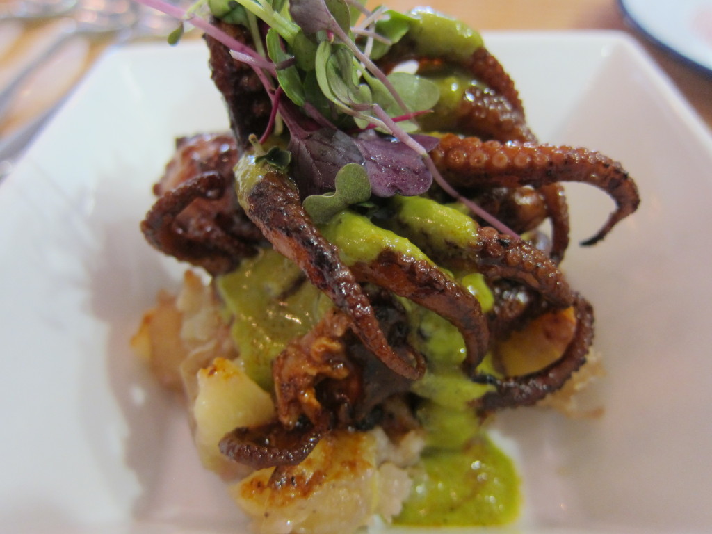 Anticucho de Pulpo (Grilled Octopus with Roasted Potatoes and Jalapeno Sauce)