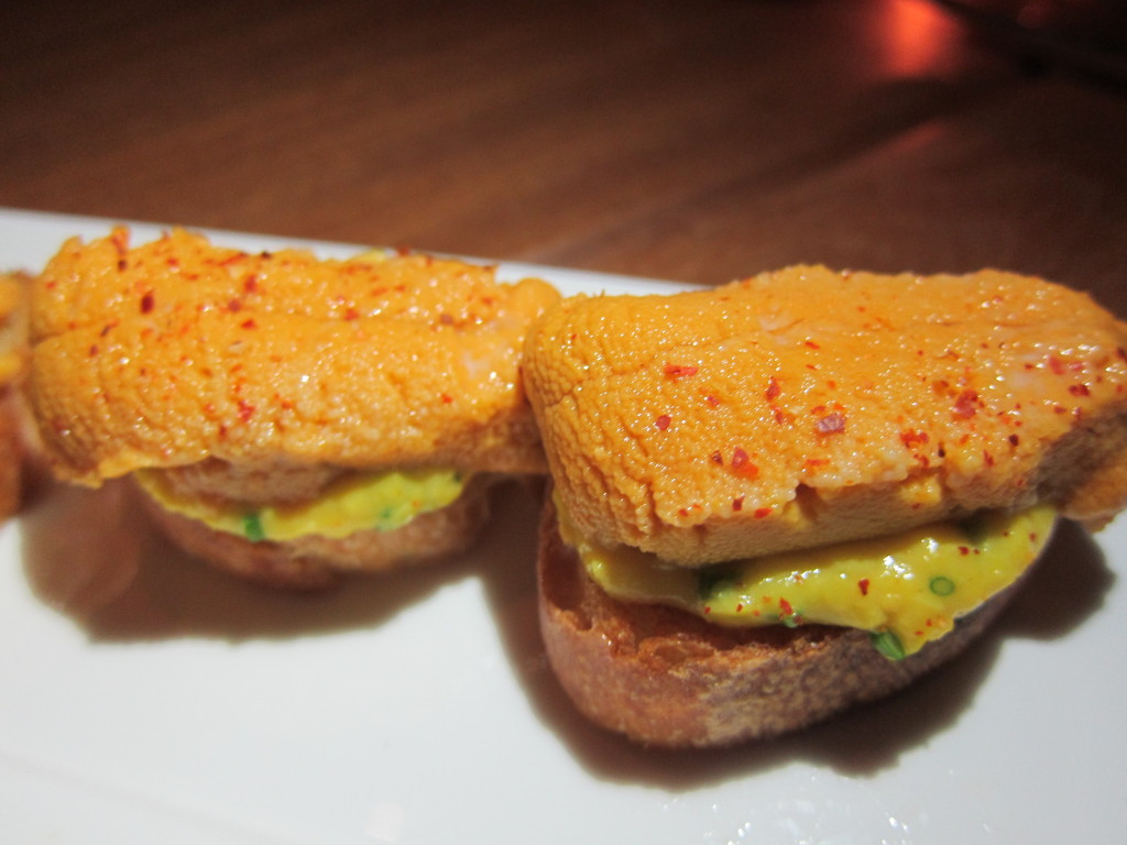 "Eggs on Toast" with Santa Barbara Uni and Soft-scrambled Eggs