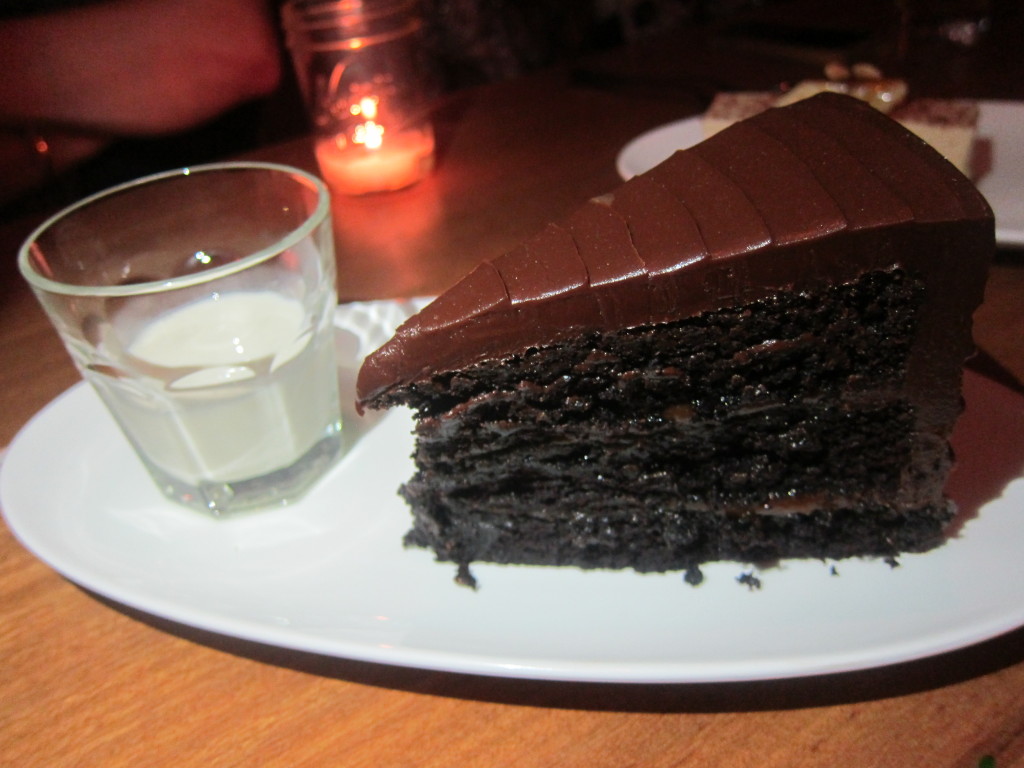 Salted Caramel Chocolate Cake with Milk Eau de Vie