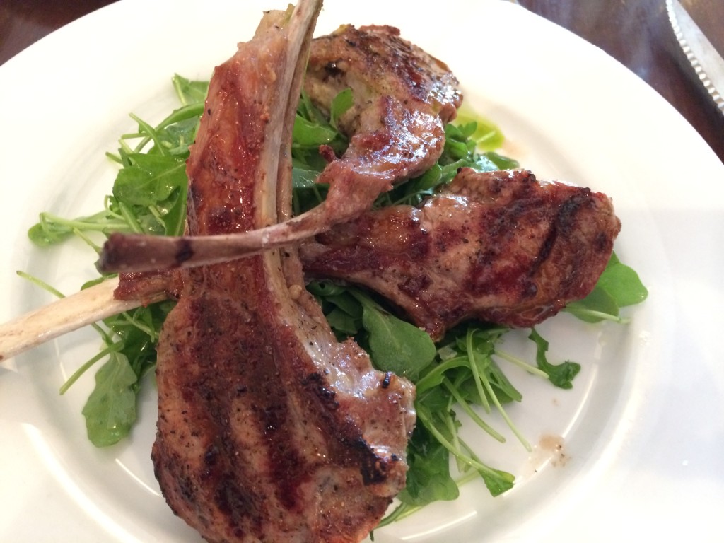 Grilled Lamb Chops allo Scottadito with Arugula Salad 