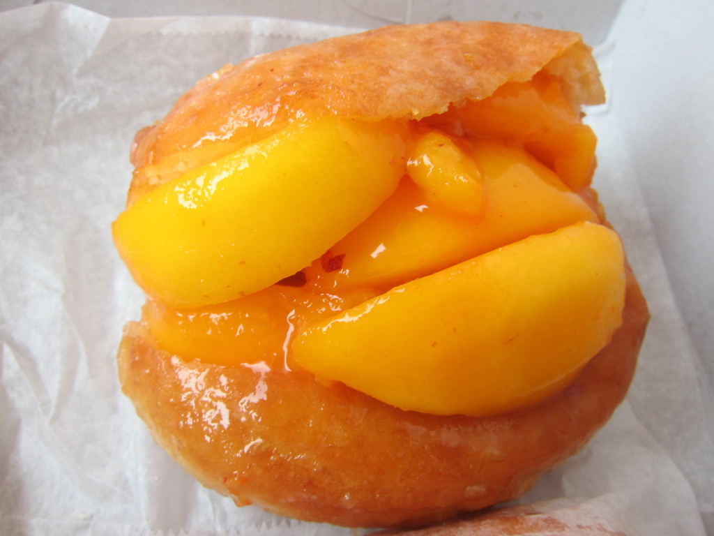 Fresh Peach Stuffed Donut from The Donut Man