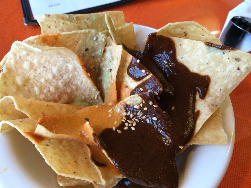 Chips with Mole Sauce