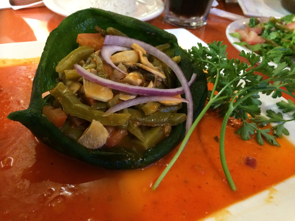 Mushroom and Cactus Chile Relleno