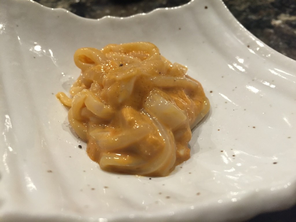 Squid Noodles with Uni and Truffle Salt