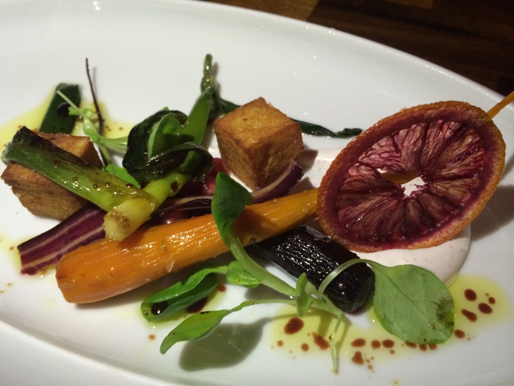 Carrot Salad with Sunchoke, Blood Orange and Leeks