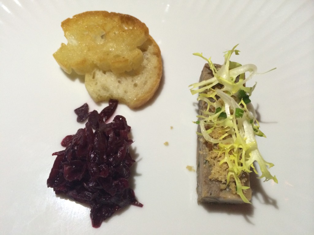 Duck Terrine with Braised Red Cabbage and Frisee