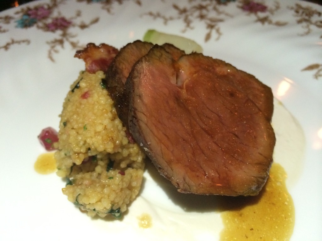 Lamp Rump with Turnip, Cous Cous and Chard