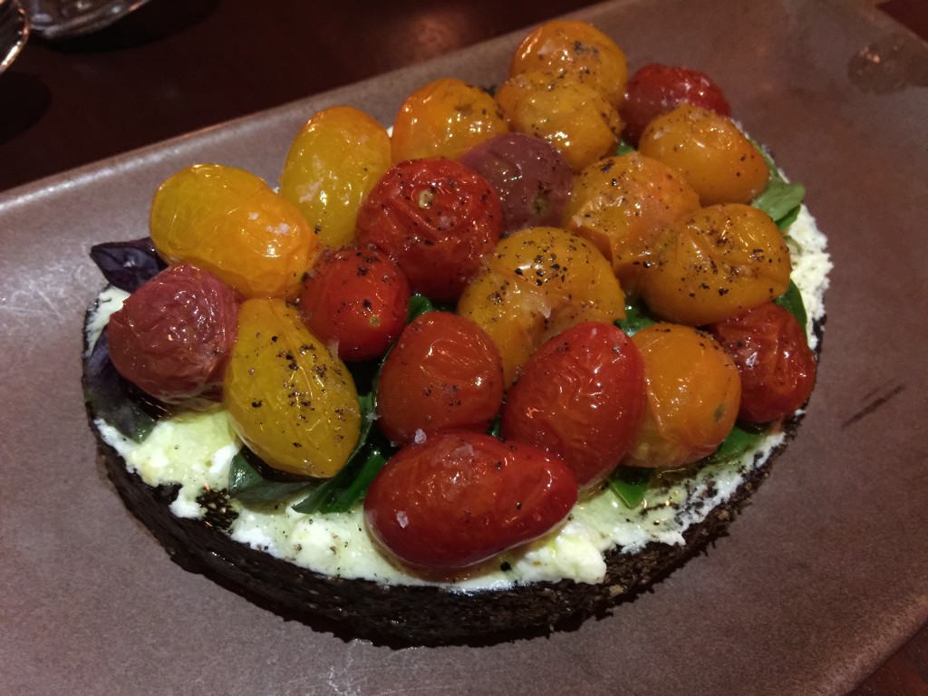 Bread with Fresh Sheep Cheese, Tomatoes and Basil from Ava Gene's