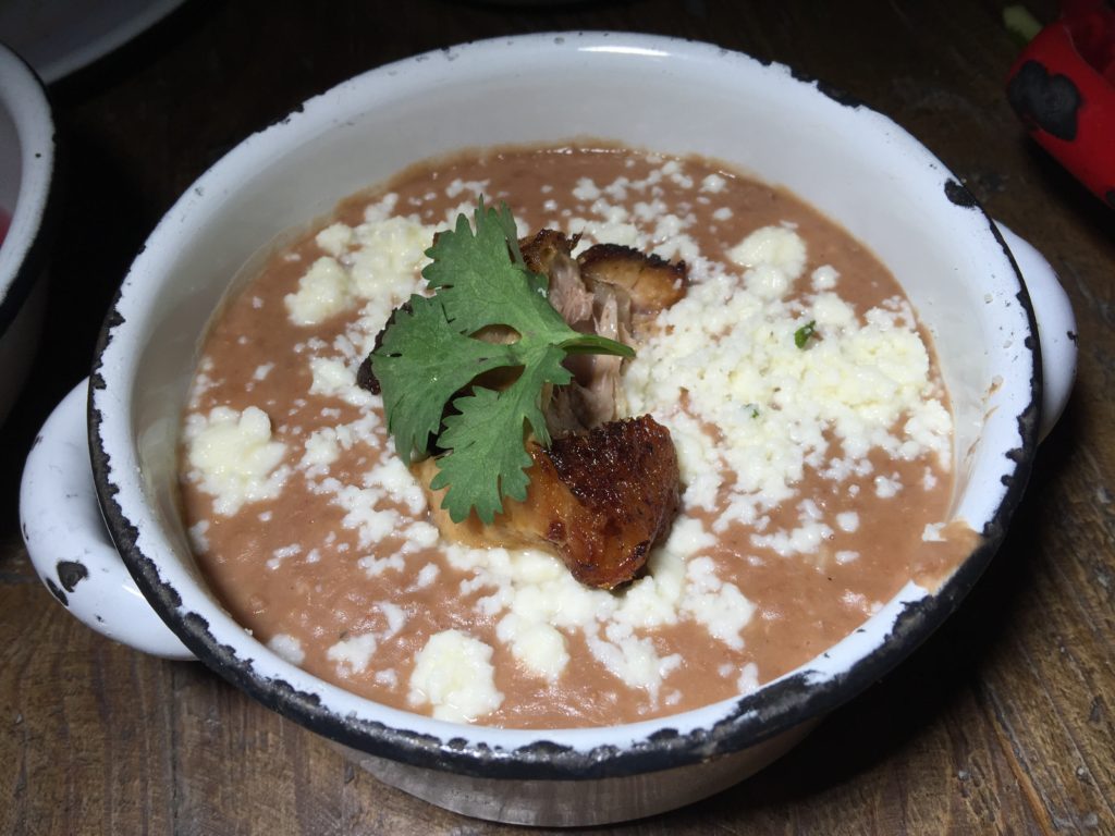 Frijoles Puercos with Pinto Beans, Pork Belly and Queso Fresco